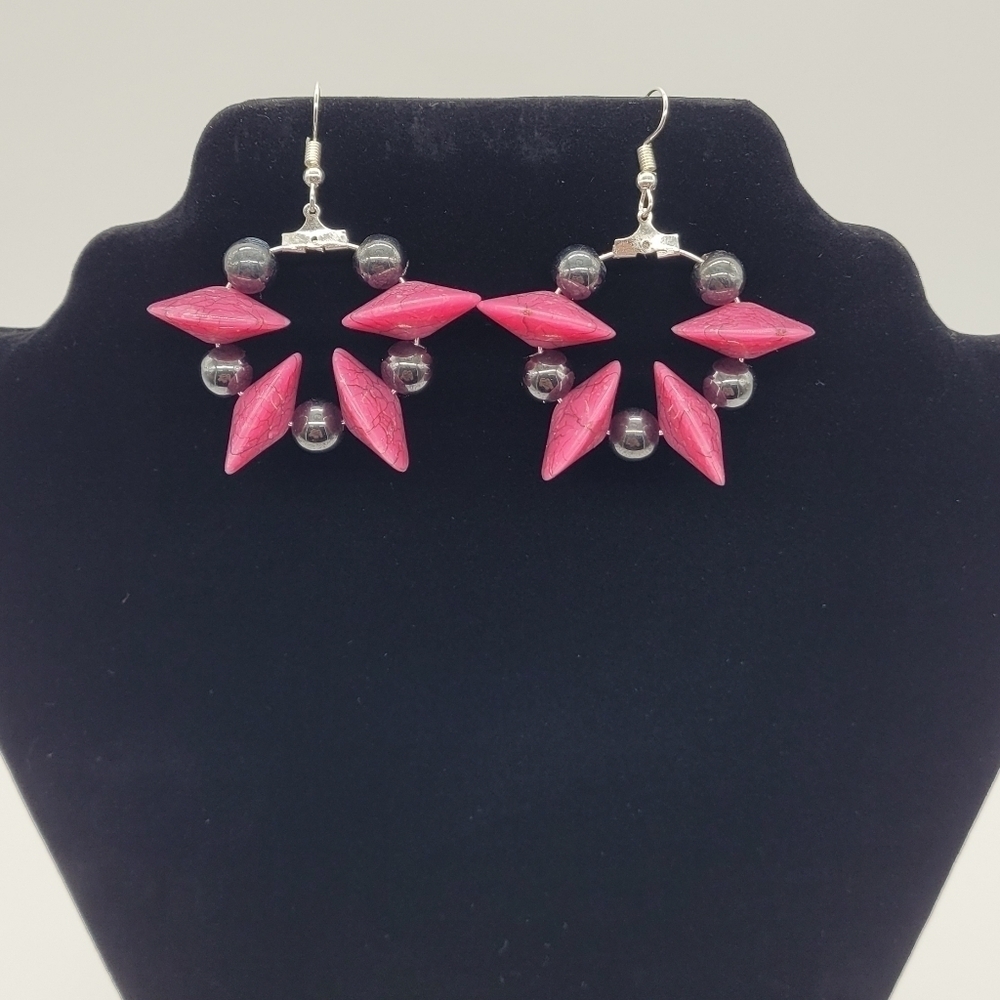 Handmade Silver-Tone Hoop Earrings​​​ - Picture 3 of 3